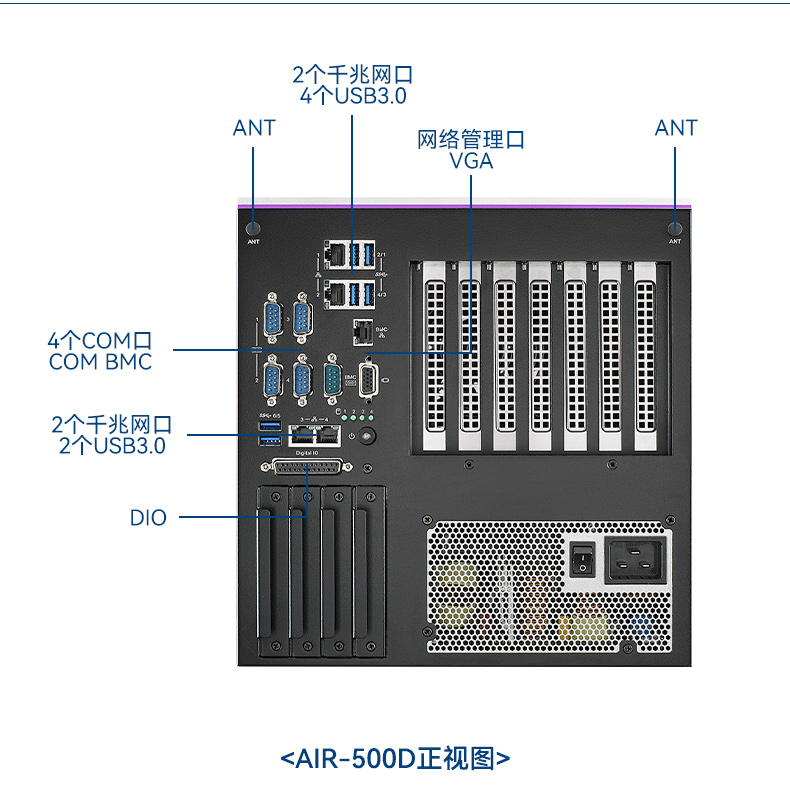 研華AI邊緣服務器,4個千兆網口工控機,支持485串口,AIR-500D.jpg