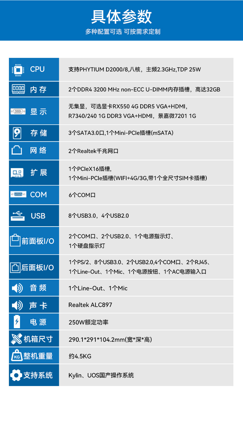 國產化桌面式工控機,飛騰處理器工業主機電腦,DTB-2102L-BD2KMC.jpg